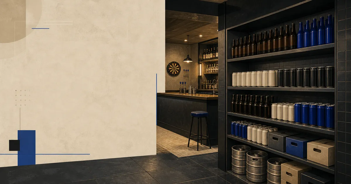 Hong Kong darts bar beer inventory and organized stockroom