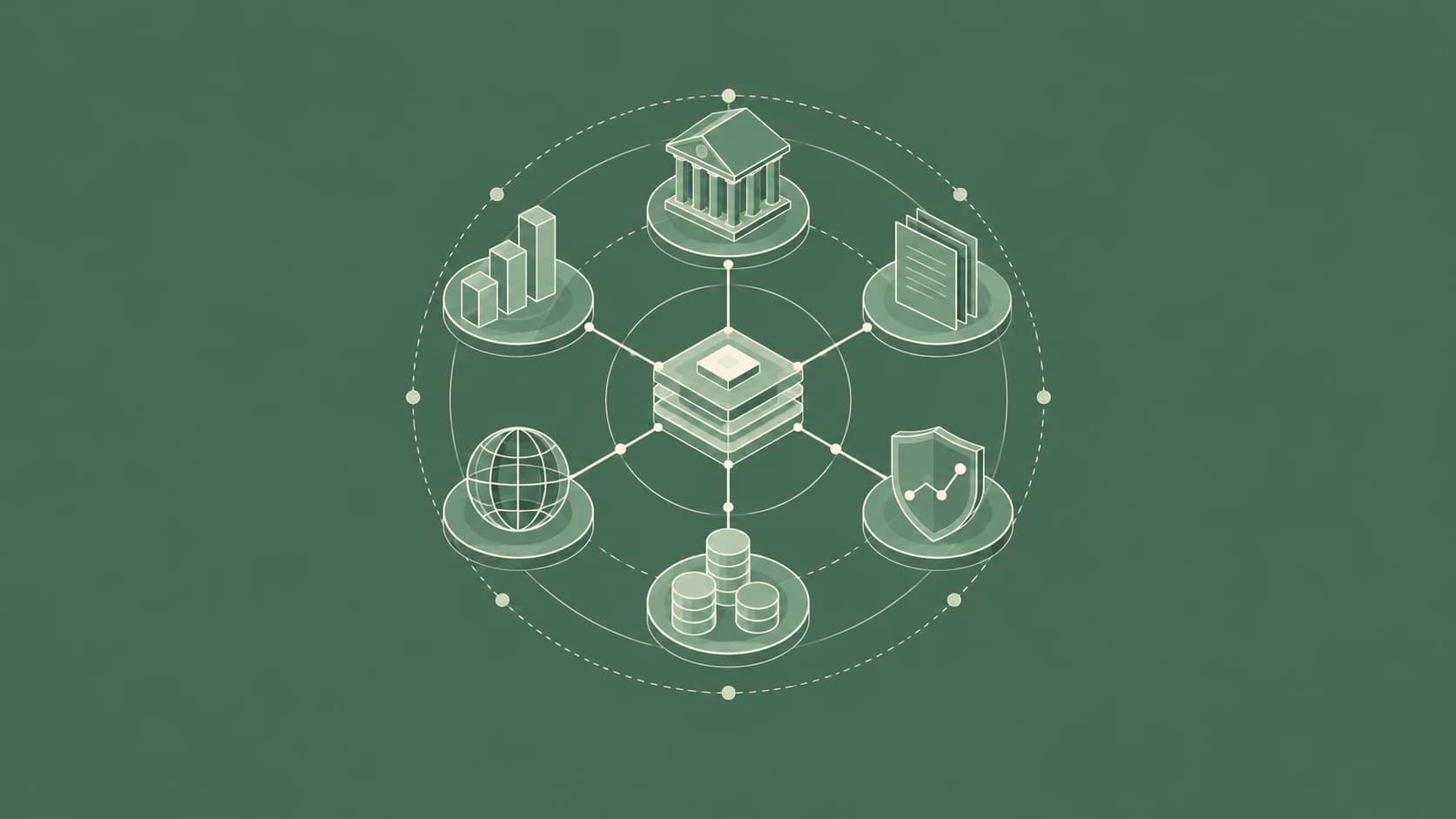 A connected network for systemic financial AI risk oversight.