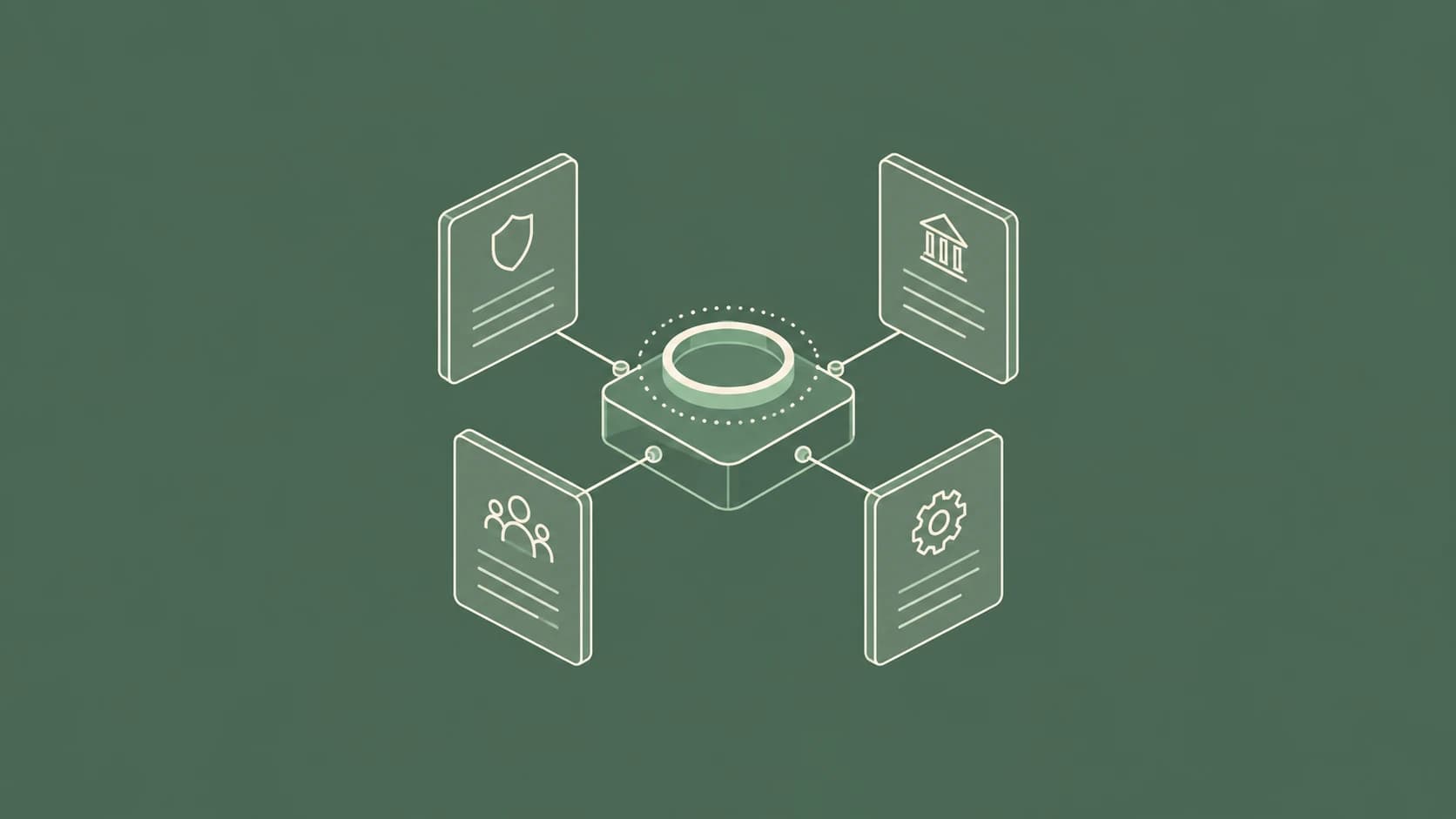 A central hub coordinating AI governance records.